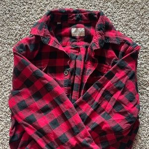 Men’s Red and Black Flannel